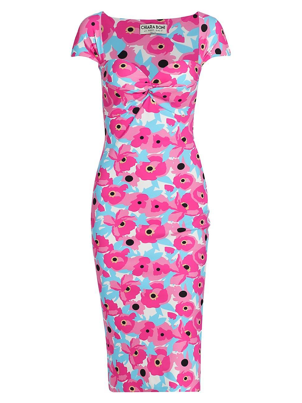 Womens Battiata Sweetheart Floral Midi-Dress Product Image