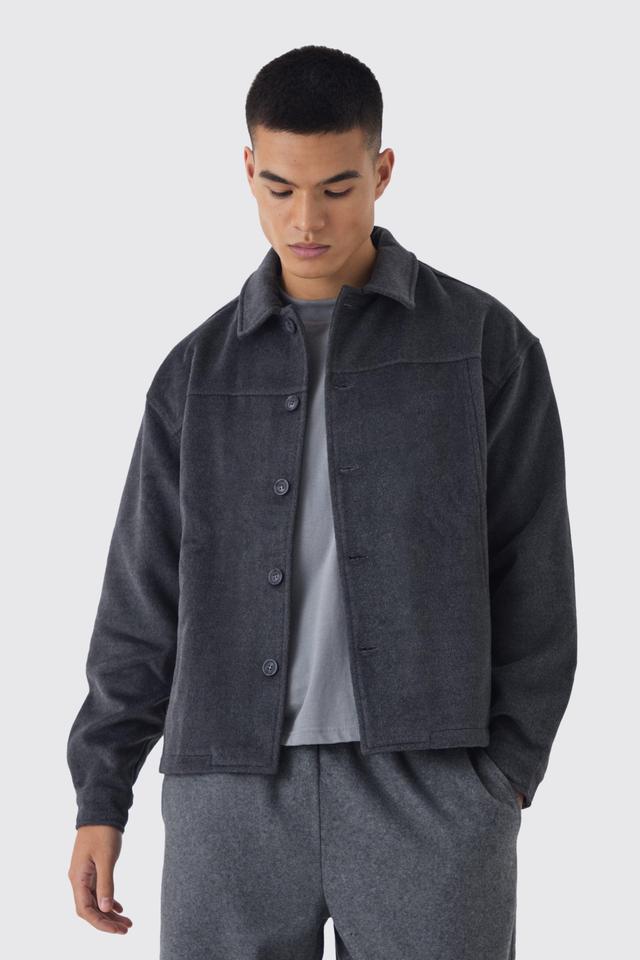 Heavyweight Brushed Overshirt | boohooMAN USA Product Image