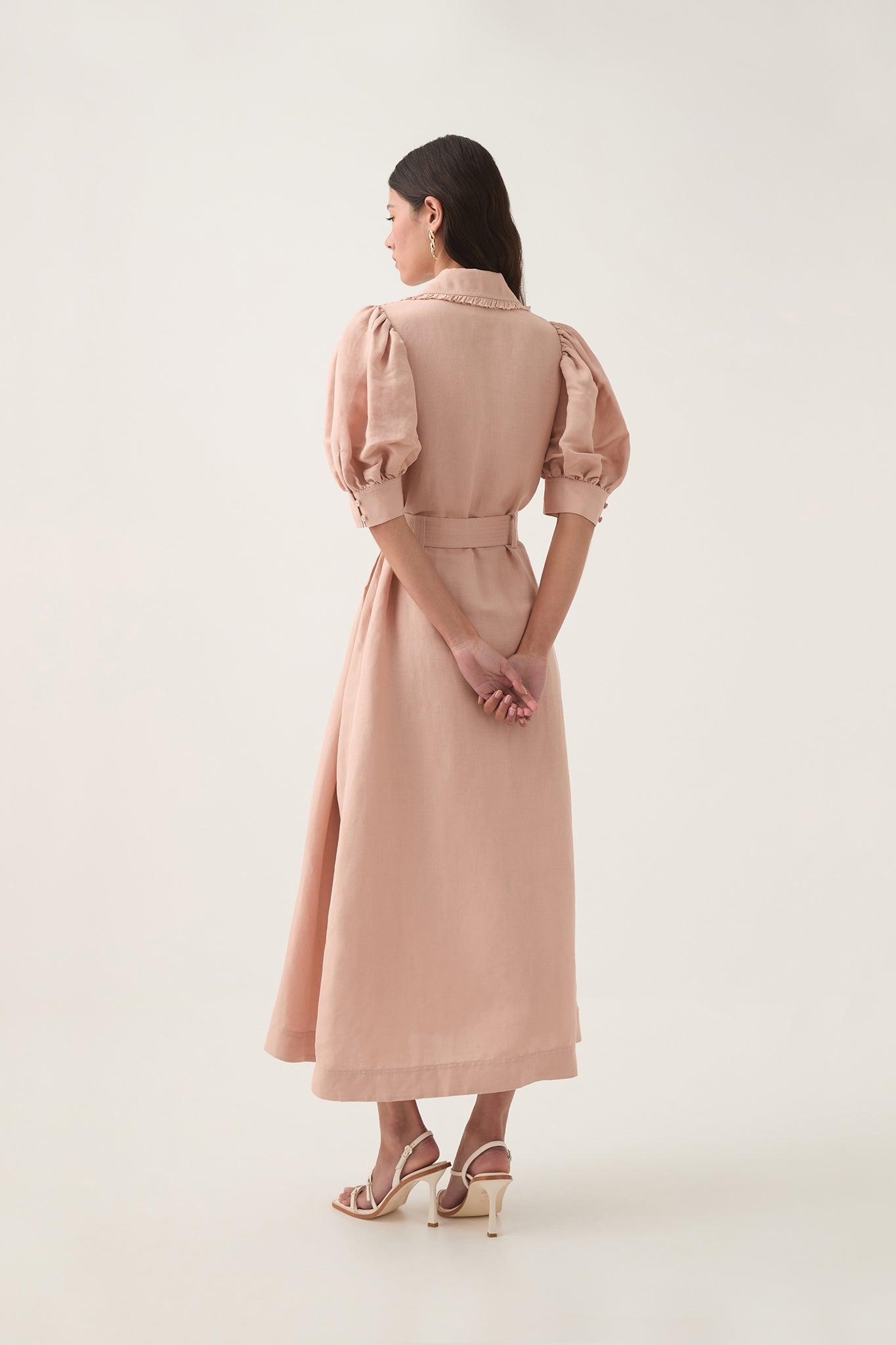 Madeleine Belted Midi Dress Product Image