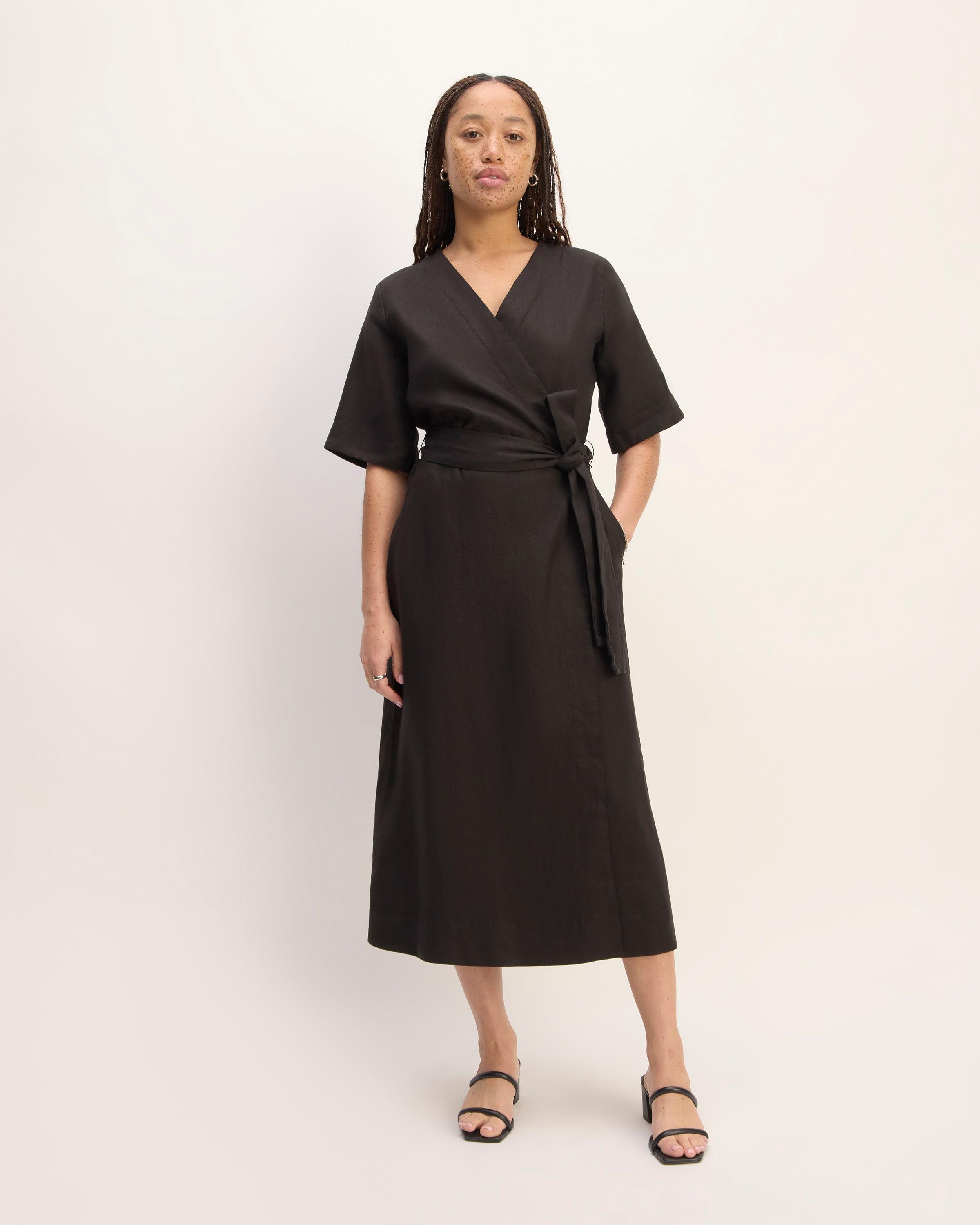 The Wrap Dress in Linen Product Image