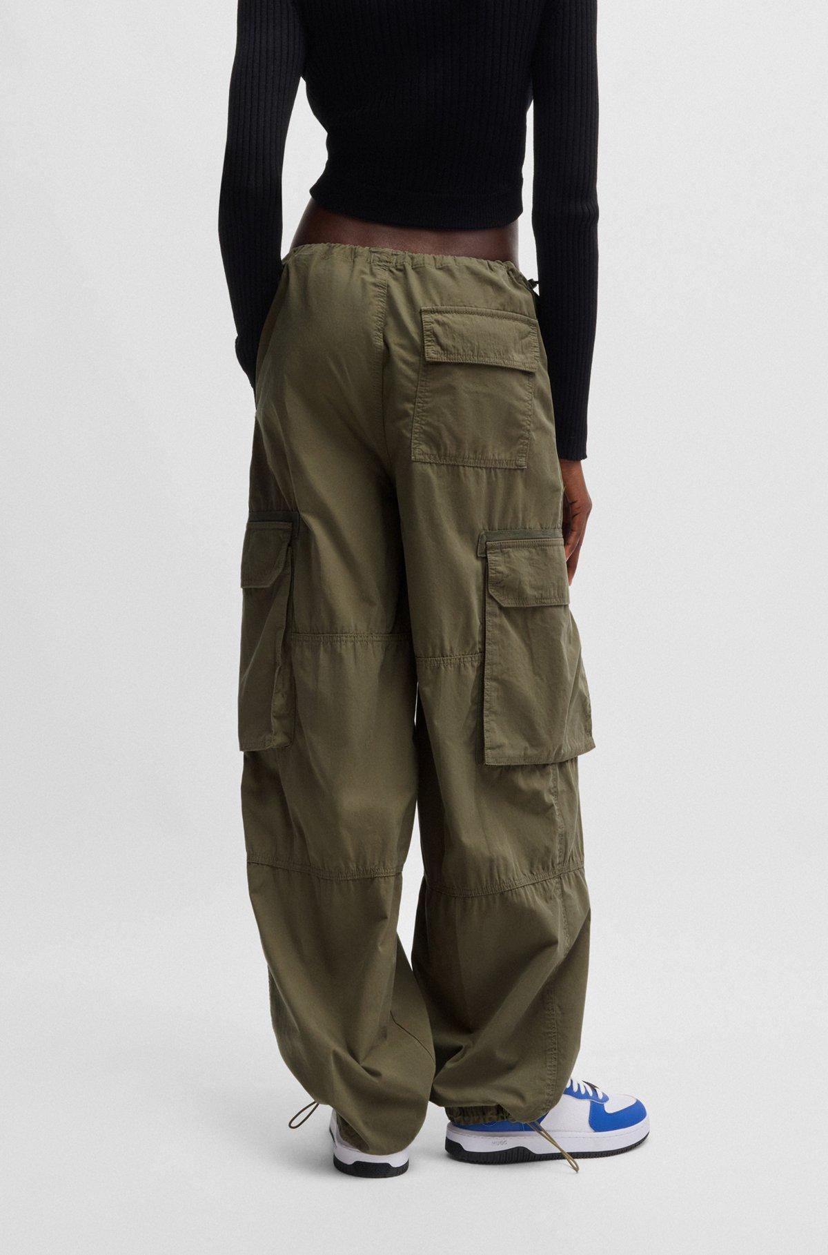 Oversize-fit parachute trousers in cotton poplin Product Image