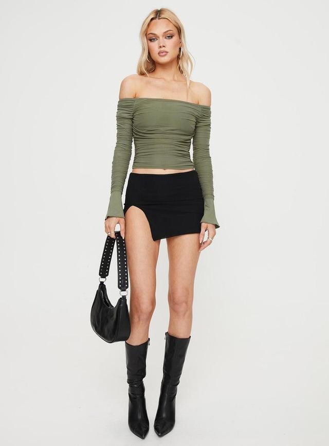 Moreno Off The Shoulder Top Green Product Image