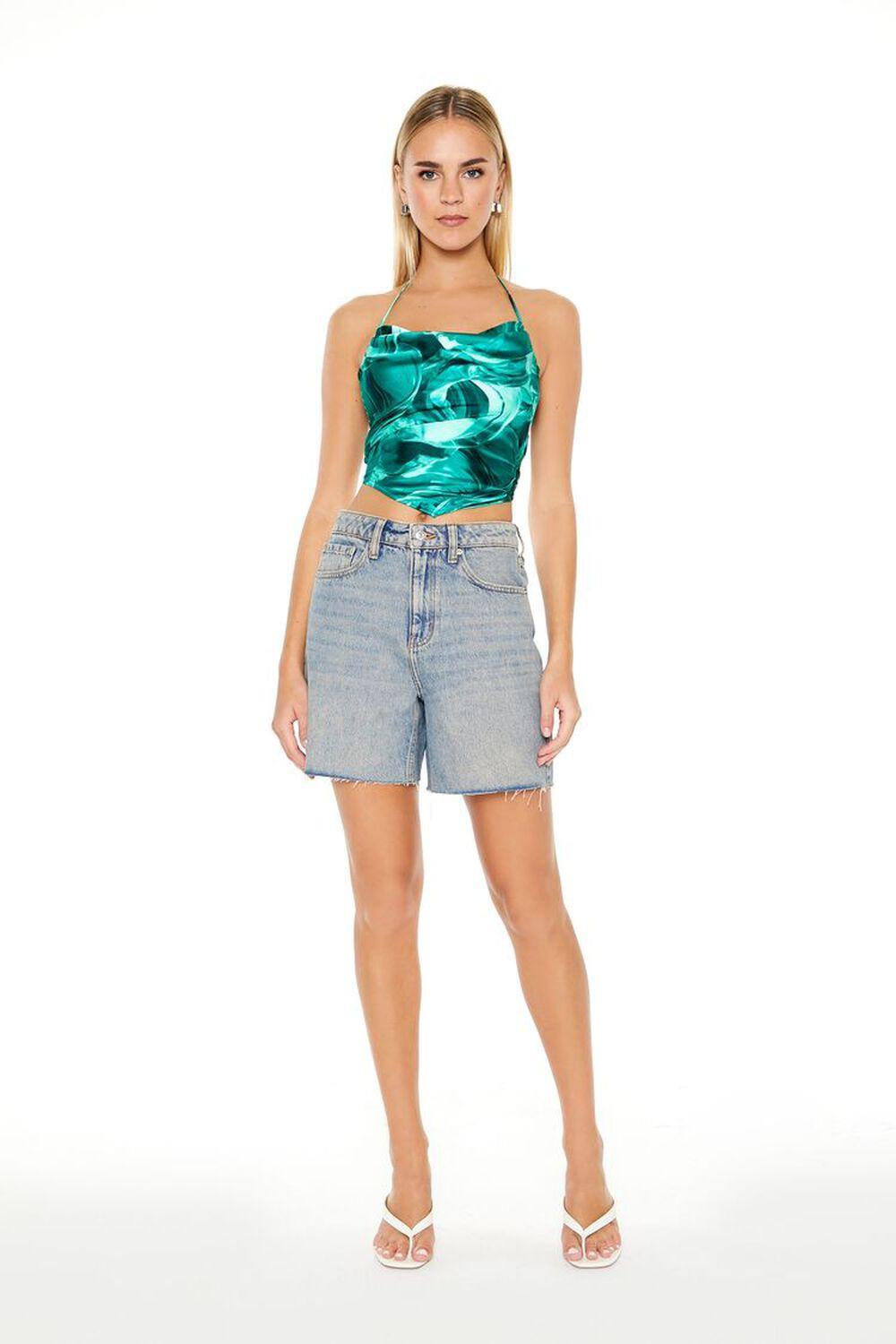 Satin Abstract Print Halter Top | Forever 21 Product Image