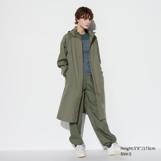 Womens Blocktech Coat with Water-Repellent Olive 2XL UNIQLO US Product Image