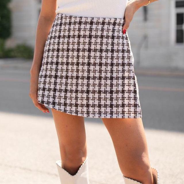 Sweet Escapes Brown Plaid Skort Product Image