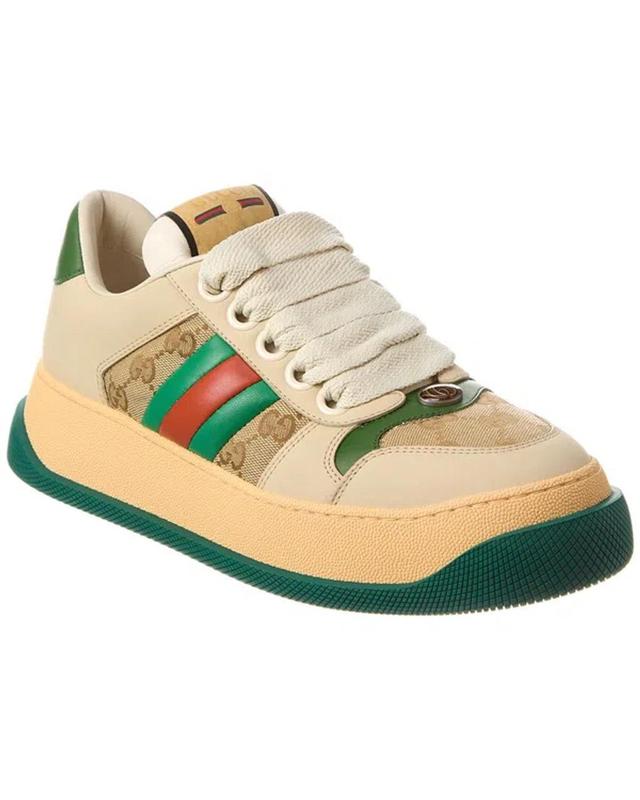 GUCCI Screener Sneaker In Ivory,green Product Image