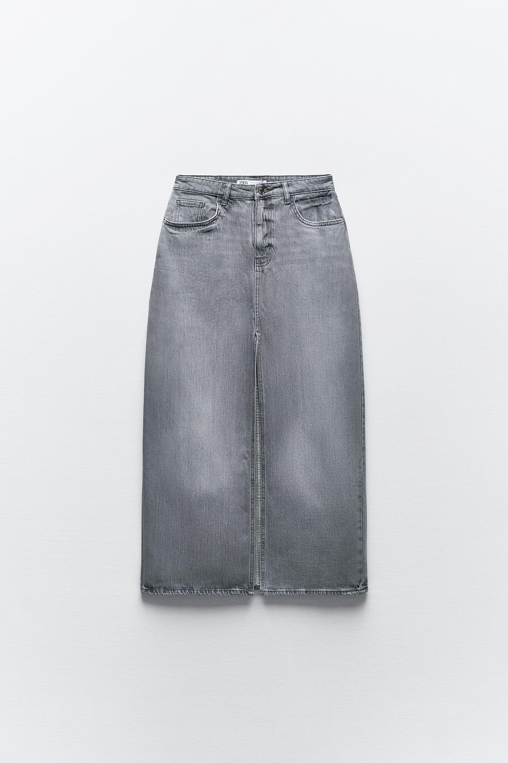 Z1975 SLIT DENIM MIDI SKIRT Product Image