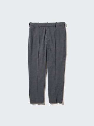 Mens Smart Ankle Pants (2-Way Stretch, Wool-Like, Tall) Gray Small UNIQLO US Product Image