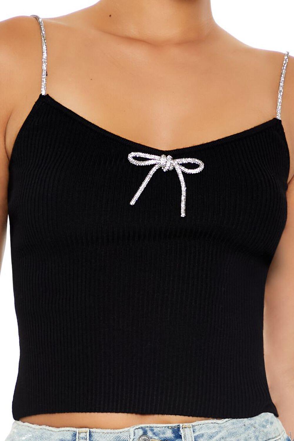 Sweater-Knit Metallic Bow Cami | Forever 21 Product Image