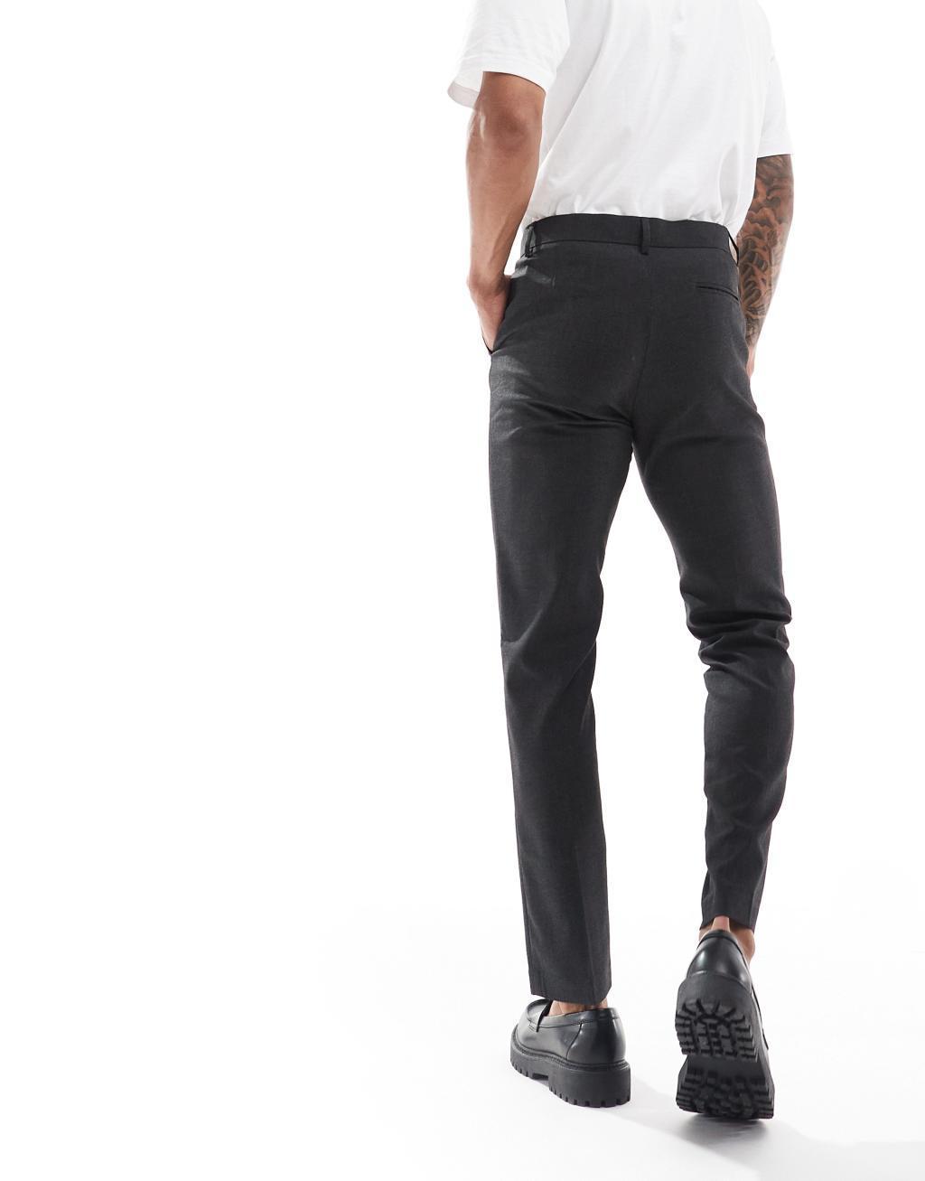 ASOS DESIGN slim suit pants in charcoal Product Image