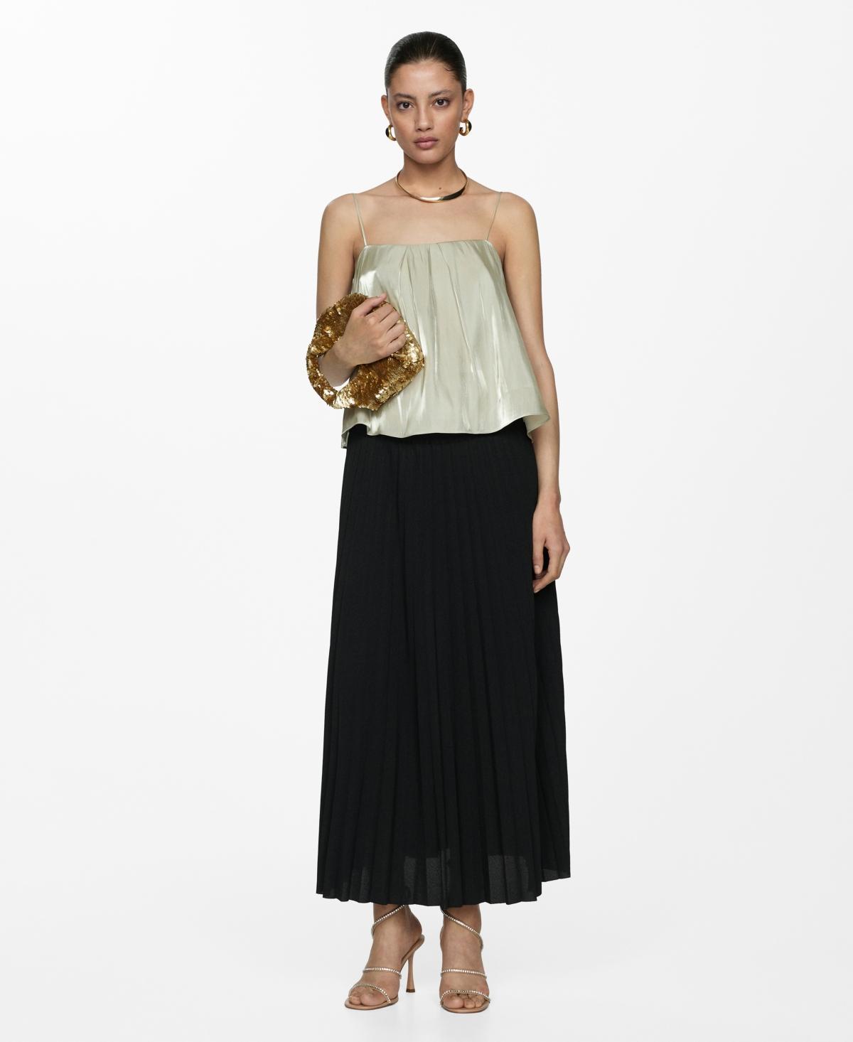 Mango Womens Pleated Long Skirt Product Image