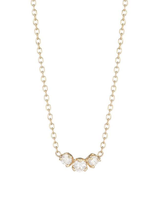 Womens Prong Diamonds 14K Gold & Diamond Necklace Product Image