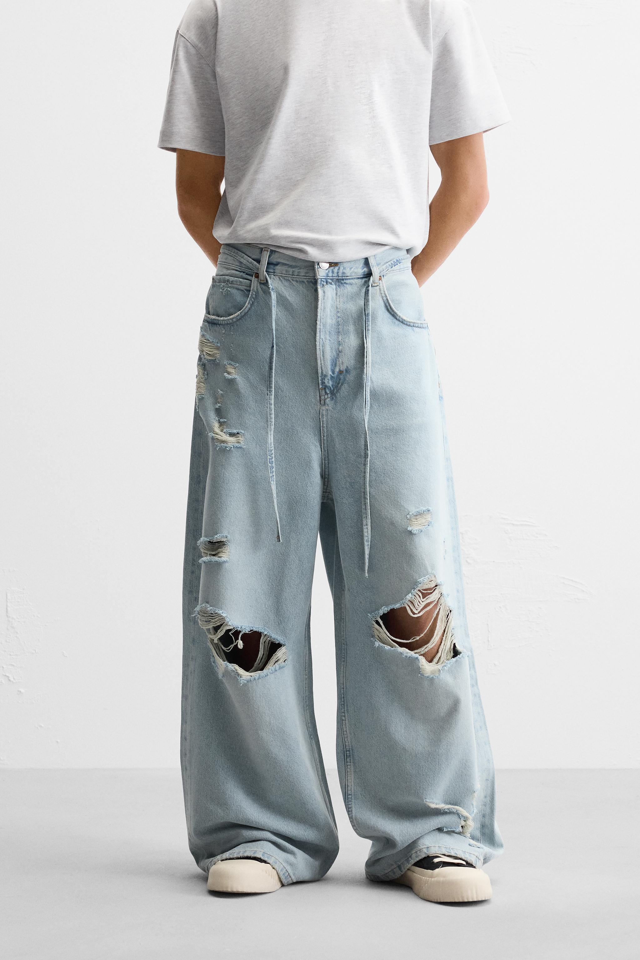 RIPPED BAGGY FIT JEANS Product Image