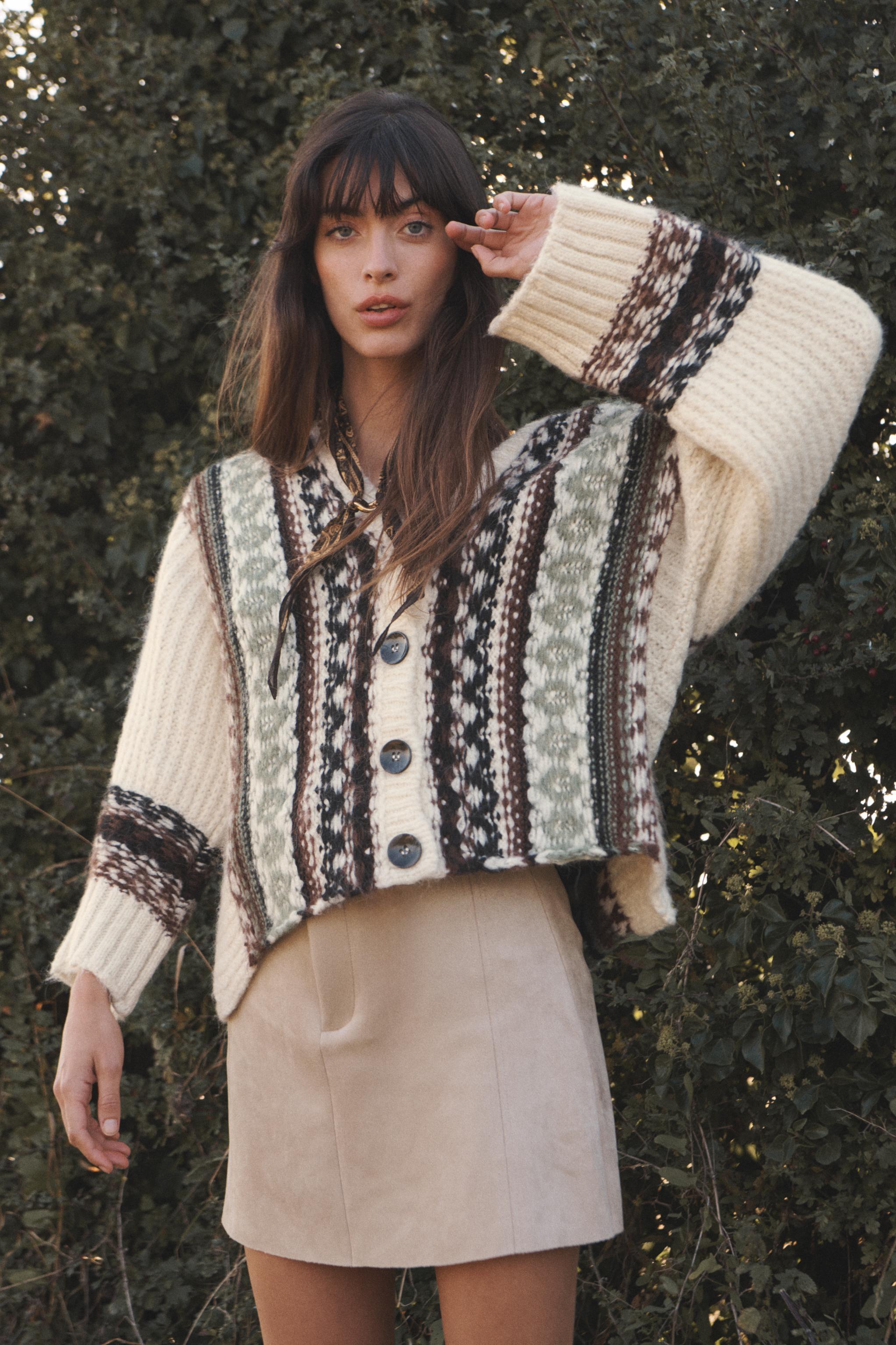 OVERSIZED JACQUARD CARDIGAN product image