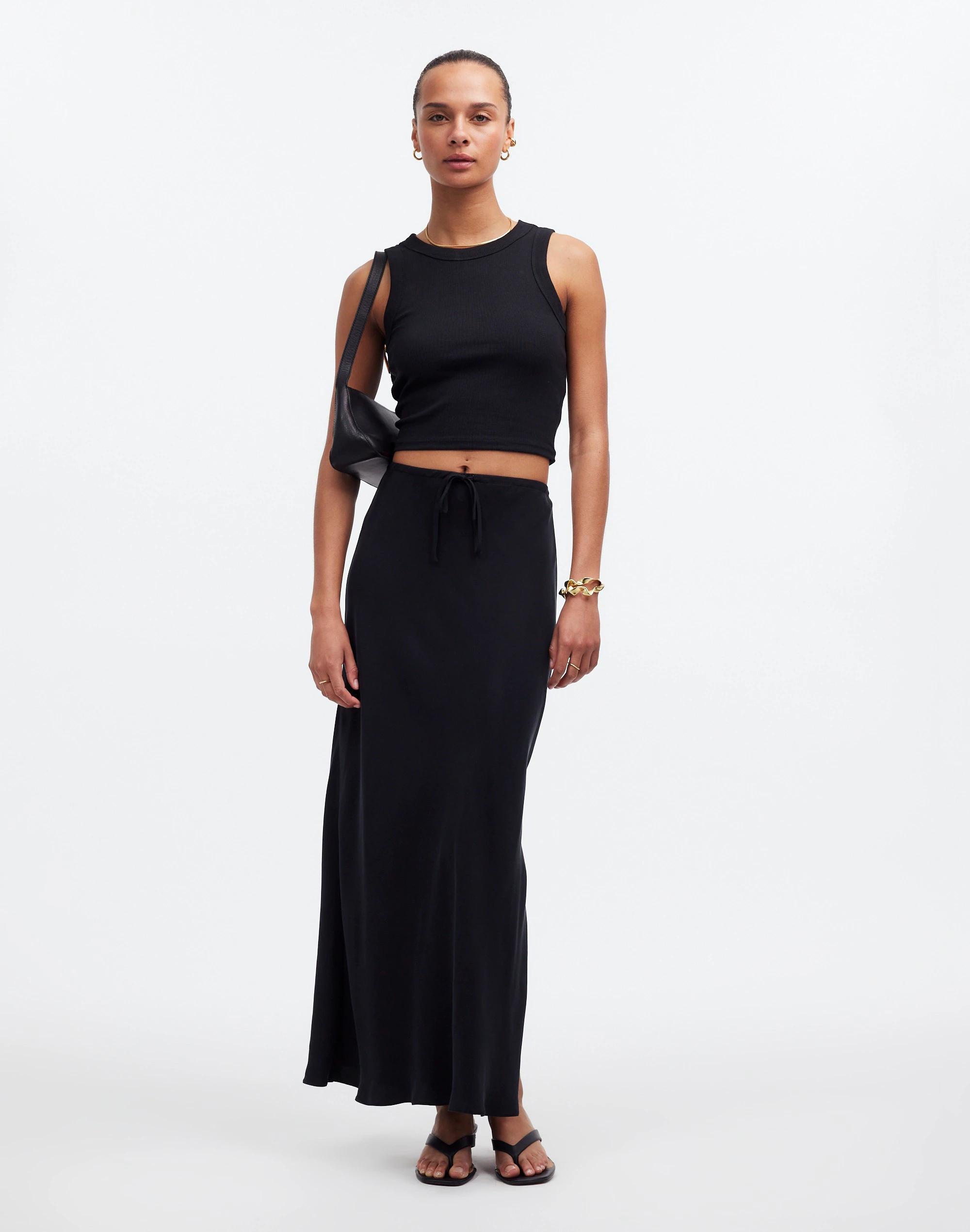 Tie-Waist Maxi Slip Skirt in Cupro Blend product image