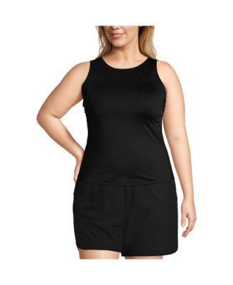 Plus Size DD-Cup High Neck UPF 50 Modest Tankini Swimsuit Top Product Image