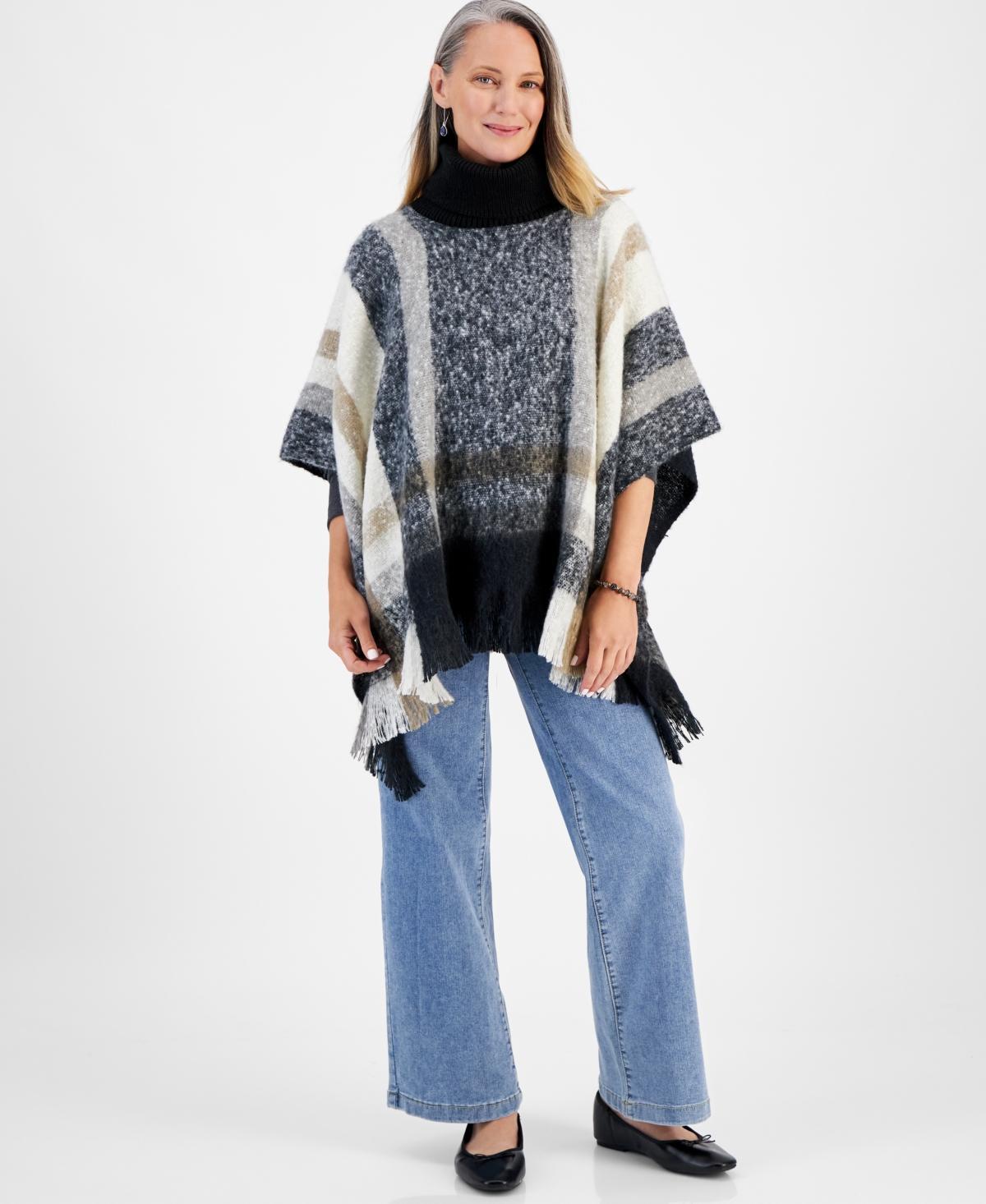 Style & Co Womens Lux Plaid Poncho, Created for Macys Product Image