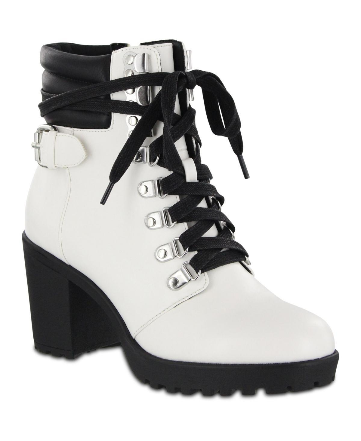 Mia Womens Annamaria Block Heel Lug Sole Biker Boots Product Image