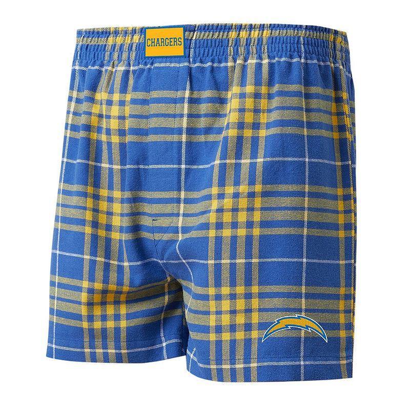 Mens Concepts Sport Powder Blue/Gold Los Angeles Chargers Concord Flannel Boxers Product Image