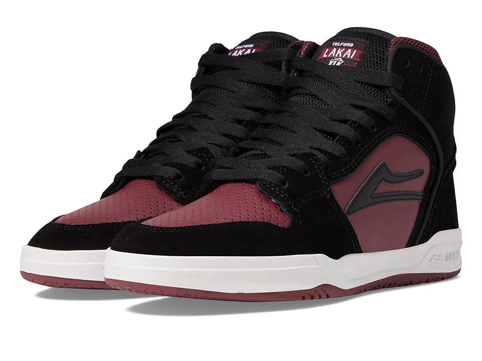 Lakai Telford (Black/Burgundy Suede) Men's Shoes Product Image