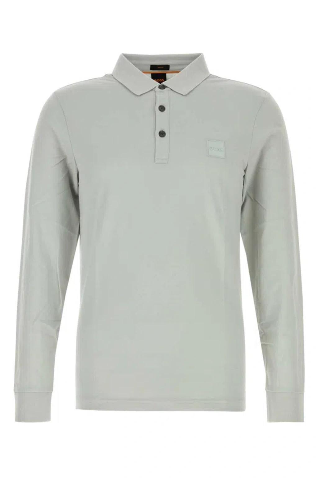 Light Grey Stretch Piquet Polo Shirt In Lightpastelgrey product image