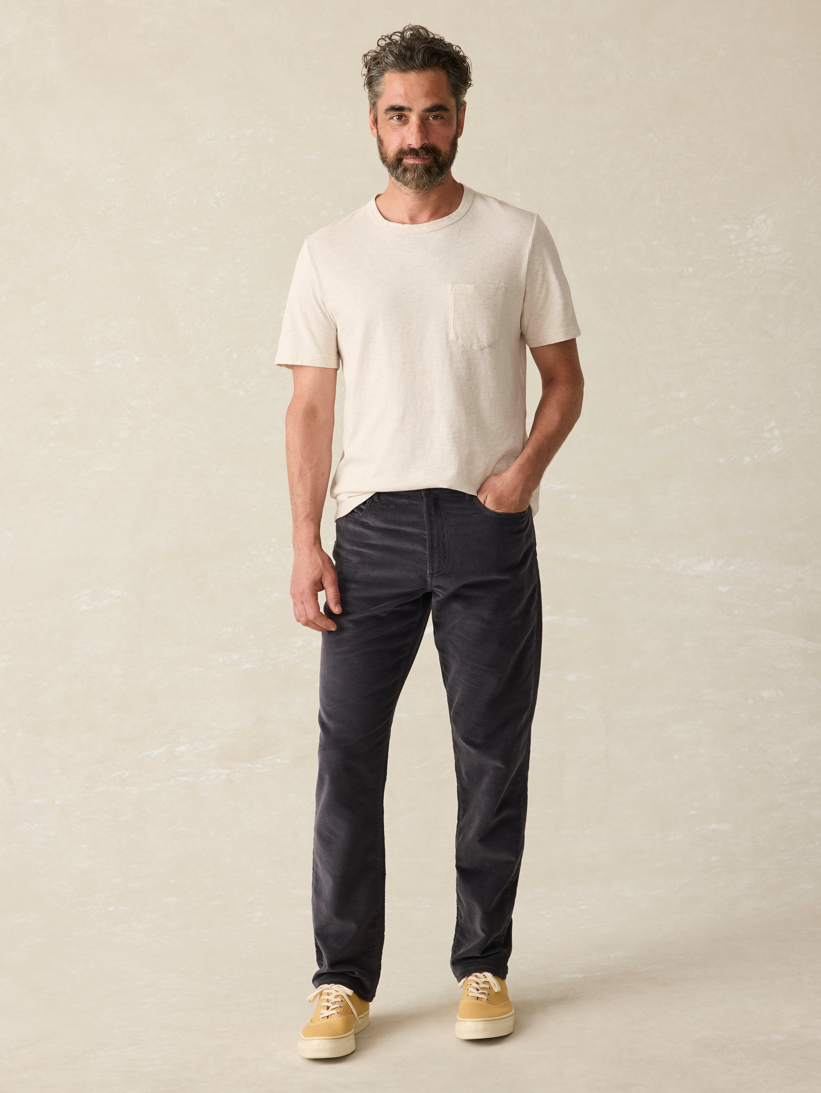 Stretch Terry Corduroy 5-Pocket Pant - Washed Charcoal Male Product Image