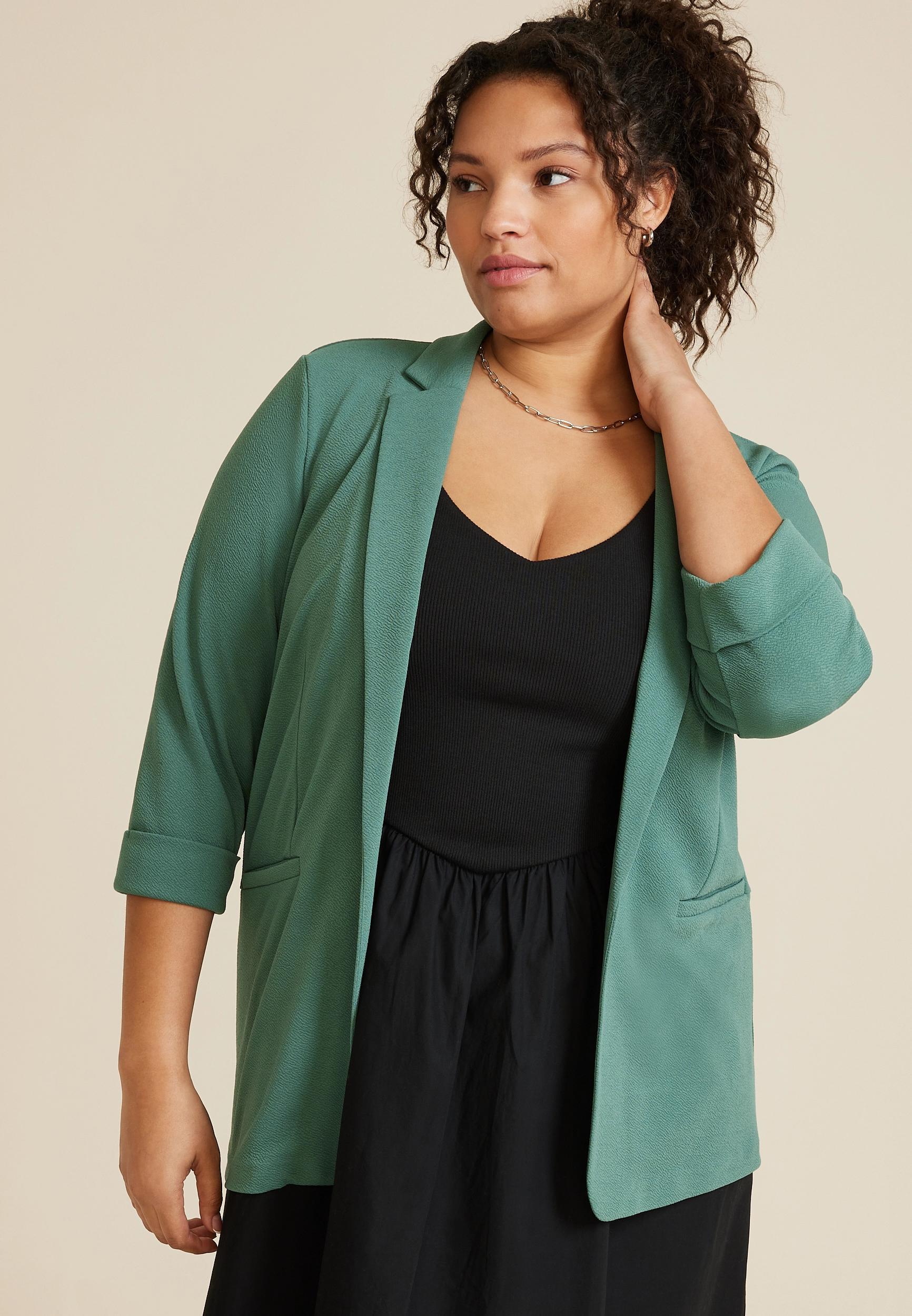 Maurices Plus Size Womens Blazer Versa Open Front Size 3X Product Image