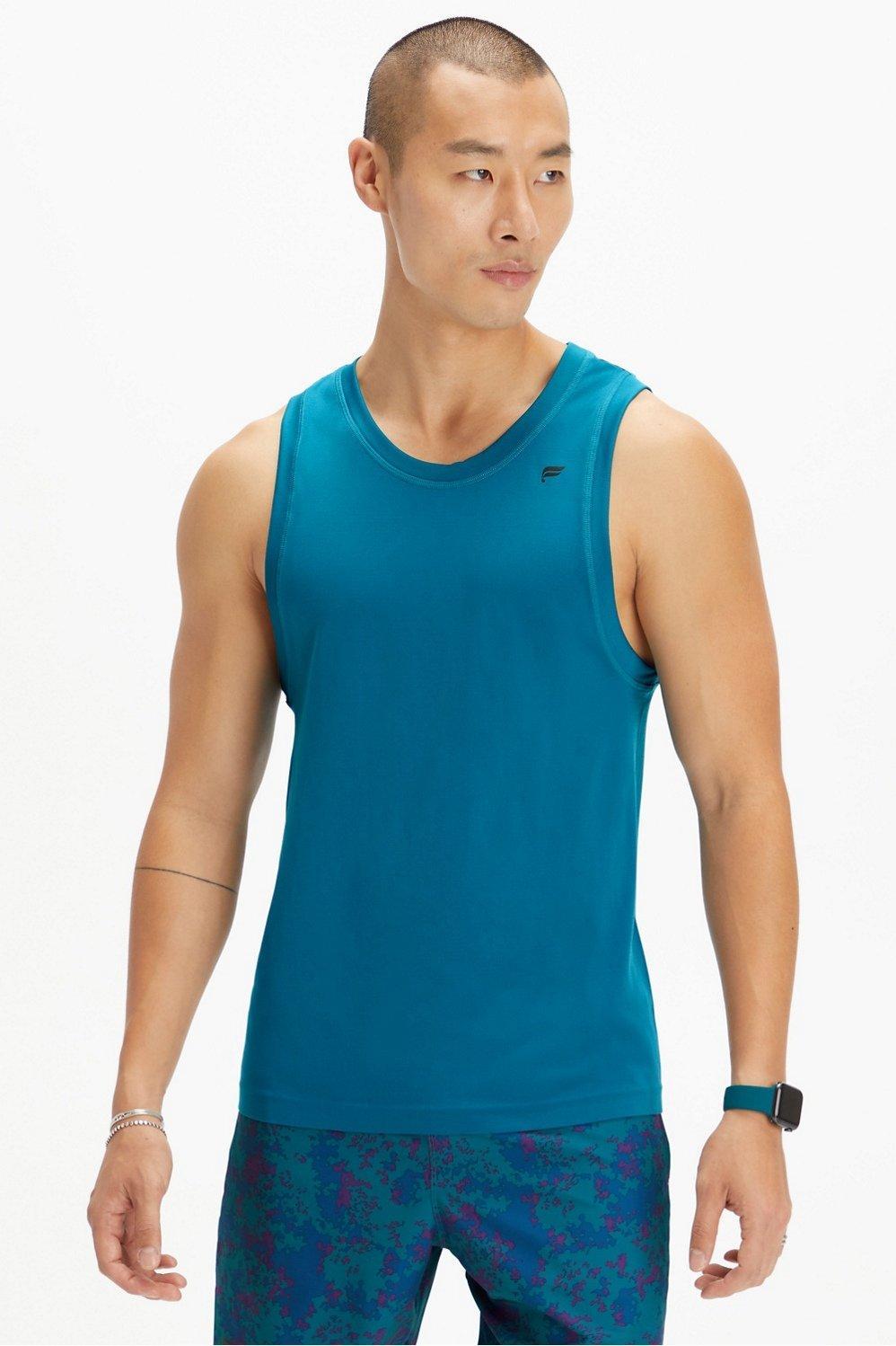 Fabletics Men The Training Day Tank male Nautical Teal Size XL Product Image