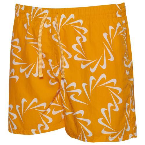 Nike Mens Swoosh Line 5 Shorts - Orange/White Product Image