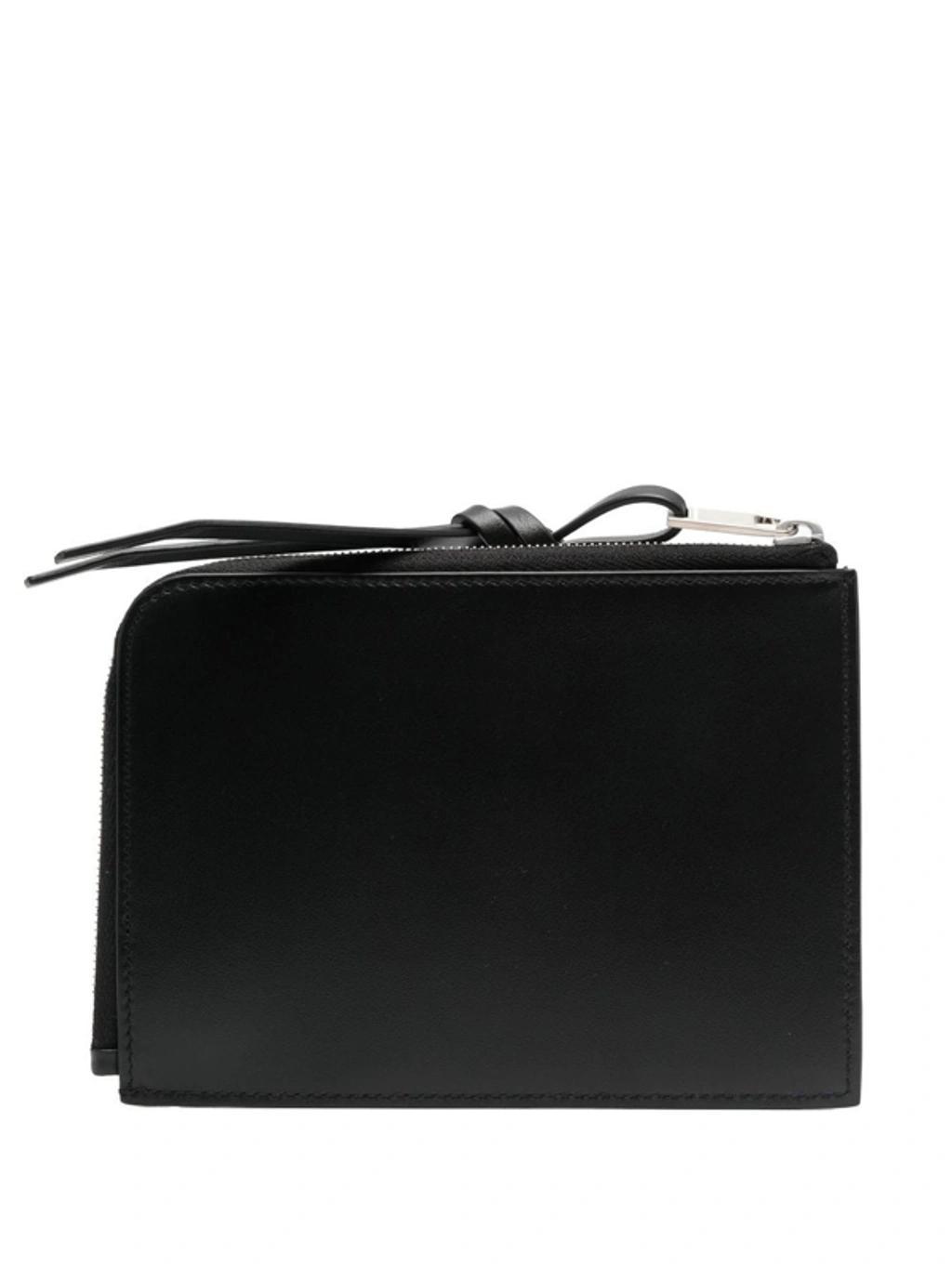 JIL SANDER Medium Folded Leather Cardholder In Black Product Image