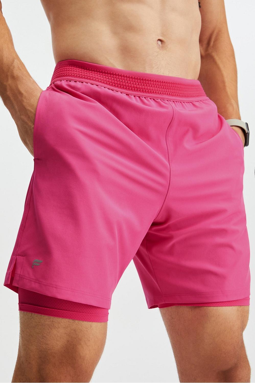 Fabletics Men The Fundamental Short (Lined) male Scarlet Pink Size XXL Product Image