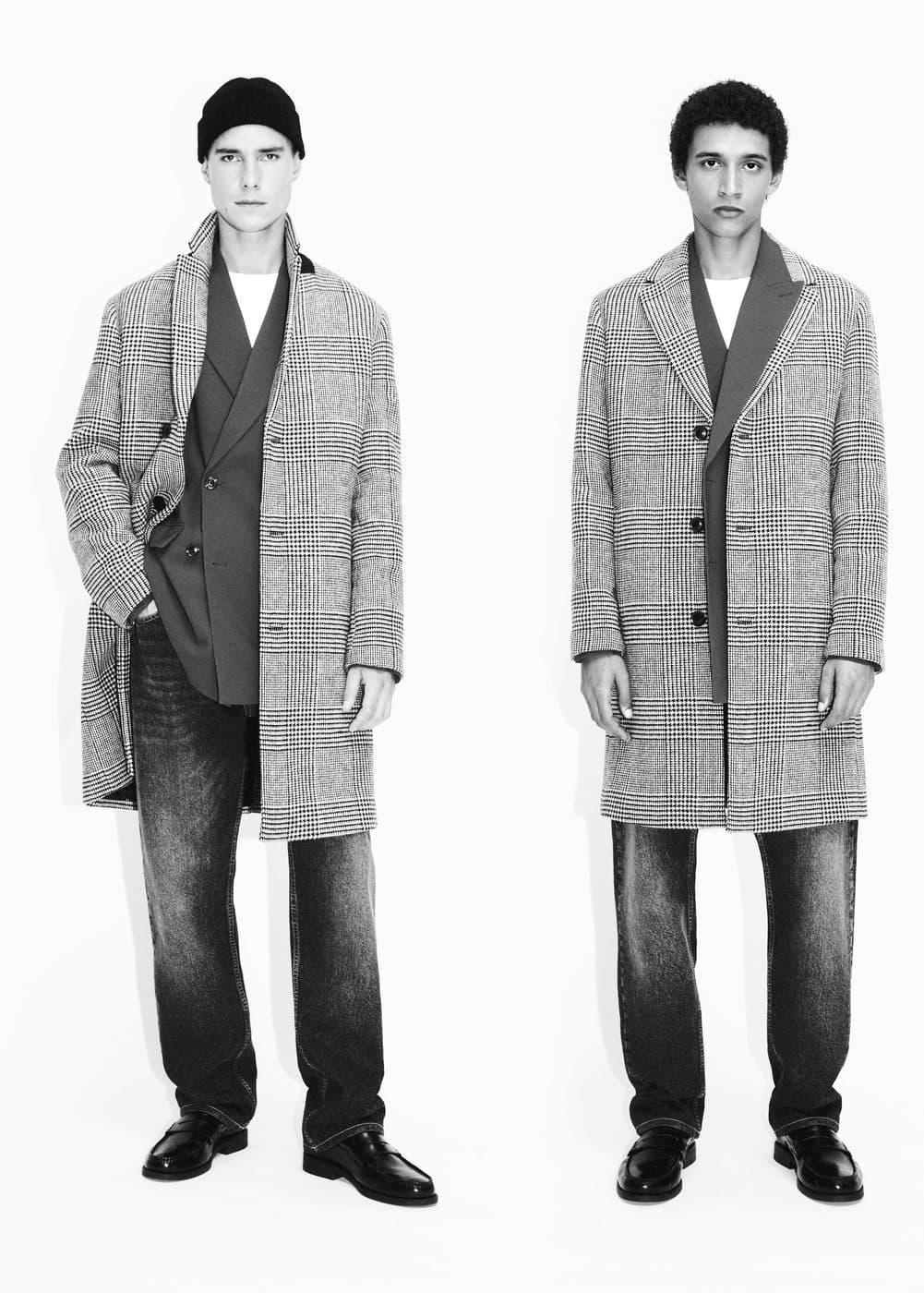 MANGO MAN - Prince of Wales checked wool coat blackMen Product Image