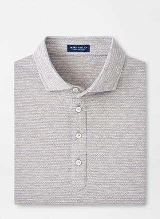 Peter Millar Mens Tidewater Stripe Polo | Color: British Grey | Size: M Product Image