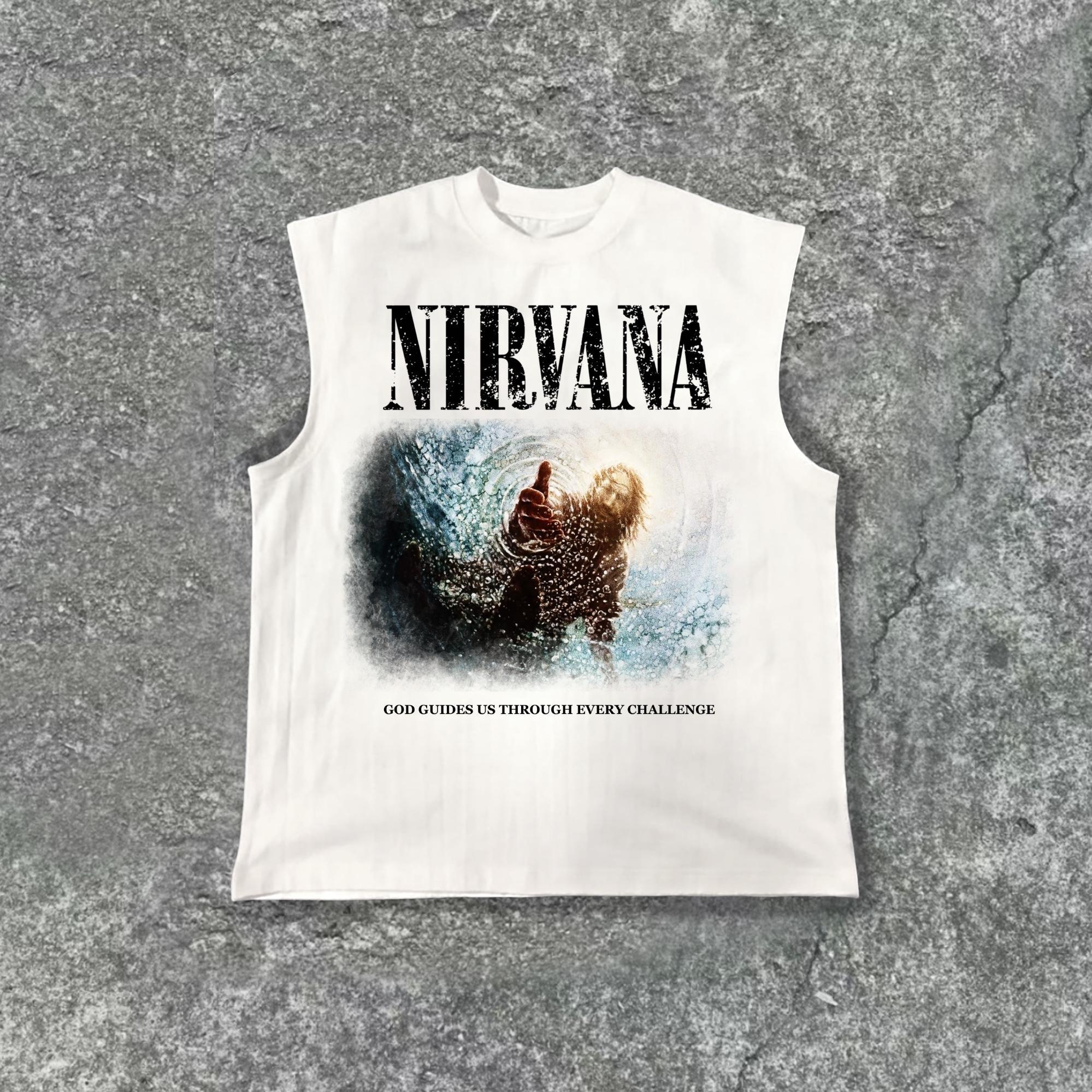 Men's Nirvana Rebirth Print Cotton Tank Top Product Image