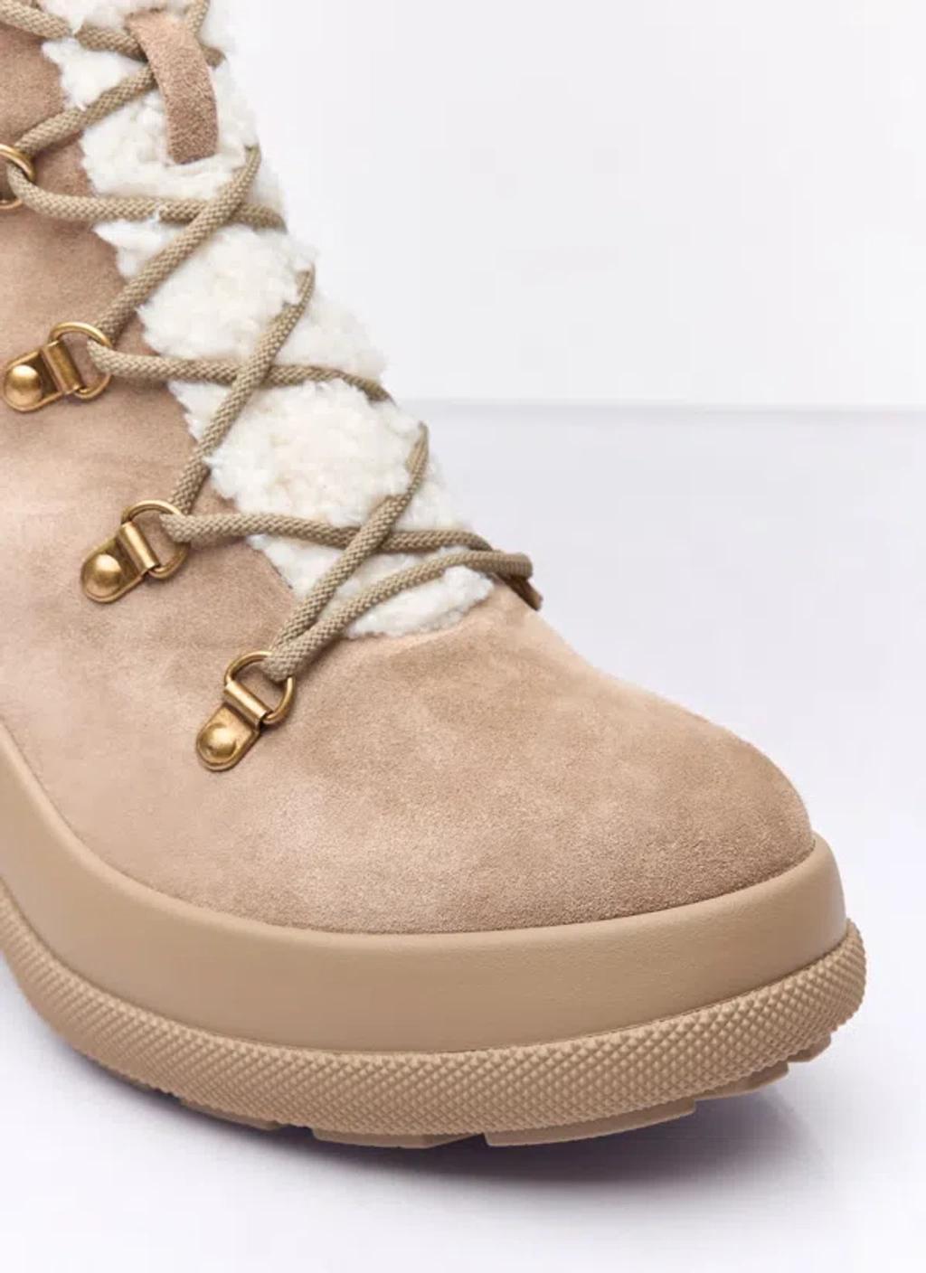 MONCLER Resile Trek Ankle Boots In Beige Product Image