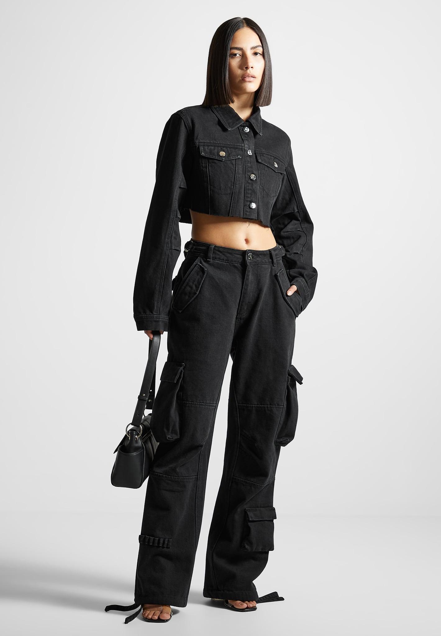 Mid Rise Cargo Pants - Black Female Product Image