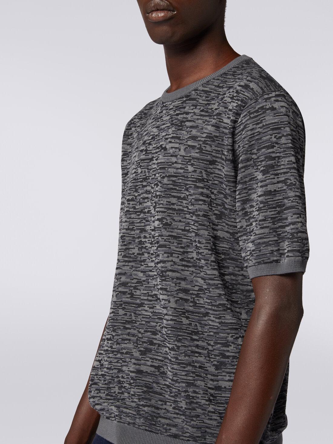 Slub cotton and wool crew-neck sweater Grey | Missoni Product Image