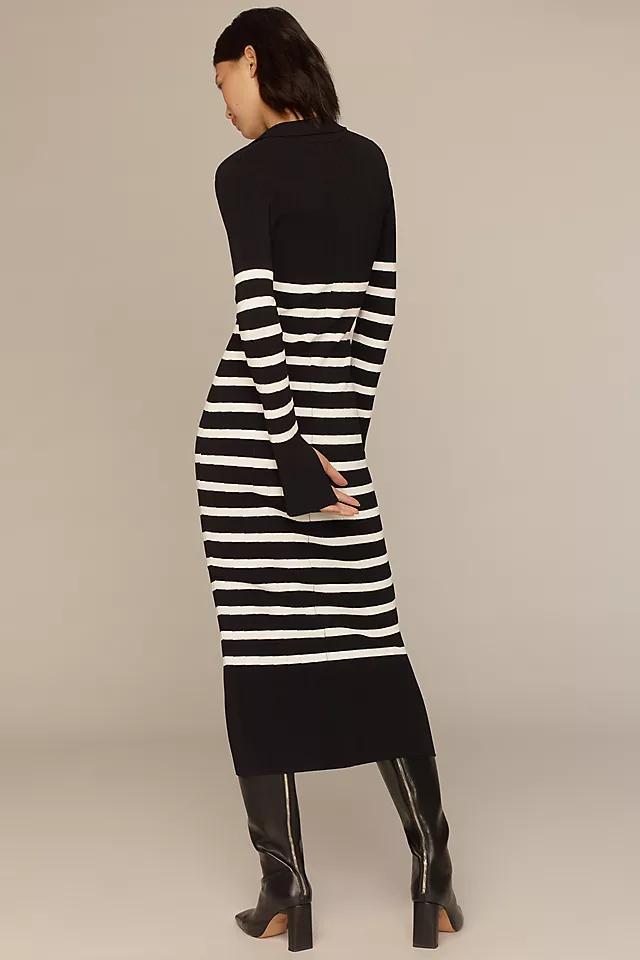 English Factory Long-Sleeve Collared Knit Midi Dress Product Image