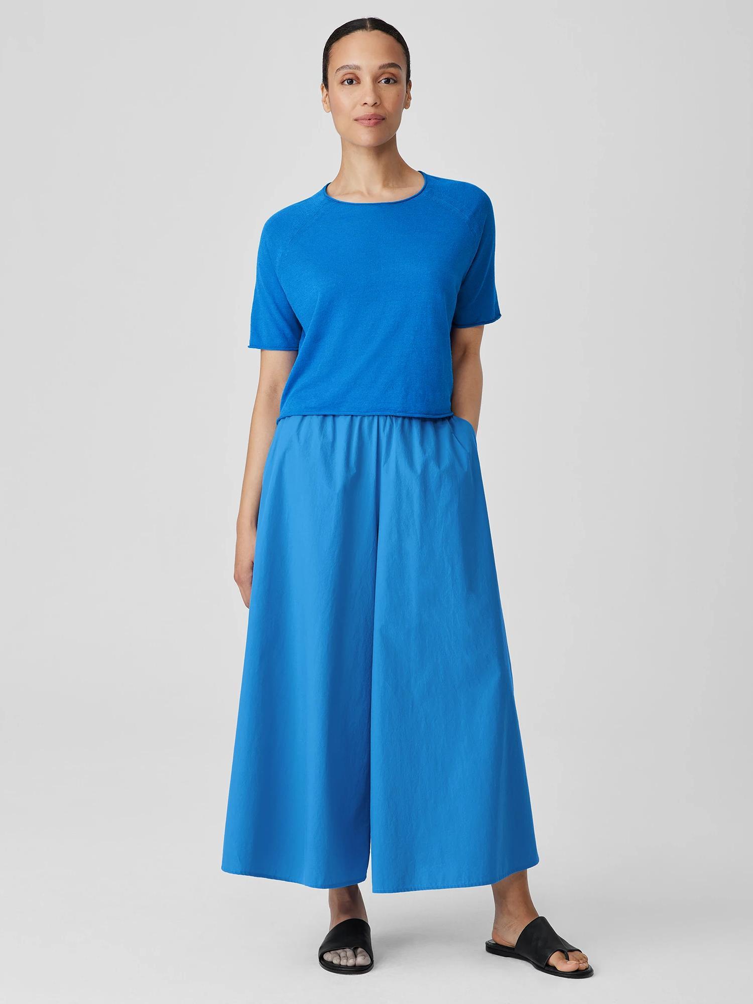 EILEEN FISHER Washed Organic Cotton Poplin Skirt Pantfemale Product Image