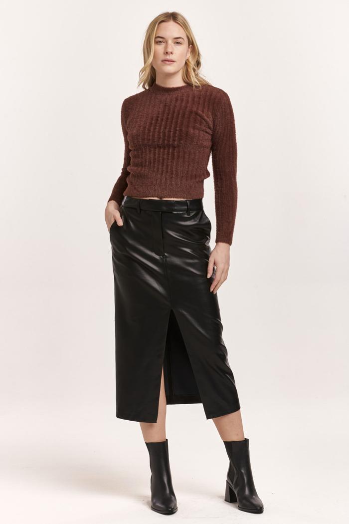 Sia Vegan Leather 3/4 Skirt Product Image