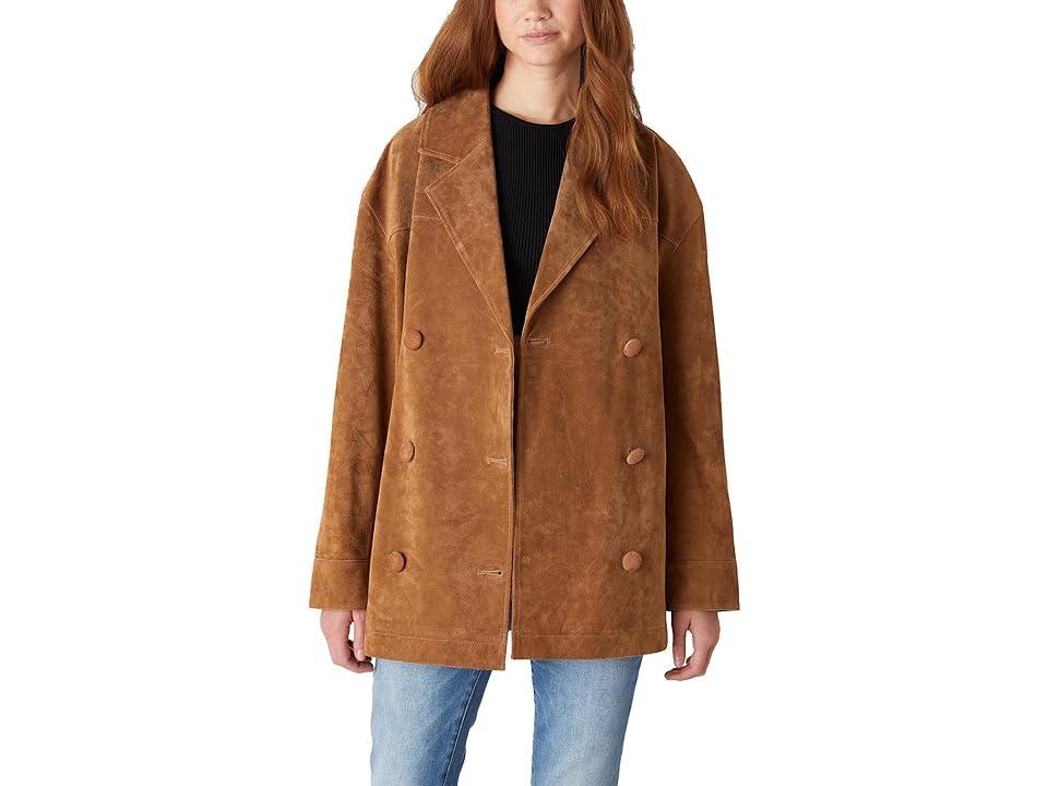 Blank NYC Real Suede Trench Coat (Camel) Women's Coat Product Image