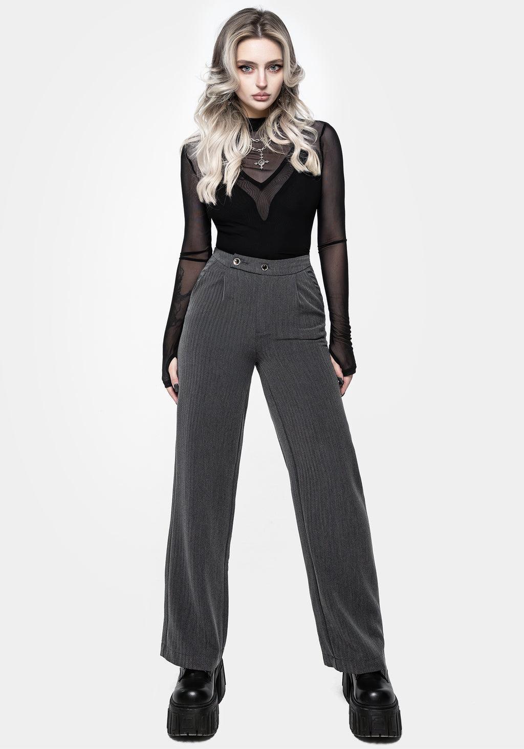 Moonage Herringbone Tailored Trousers - Grey Product Image