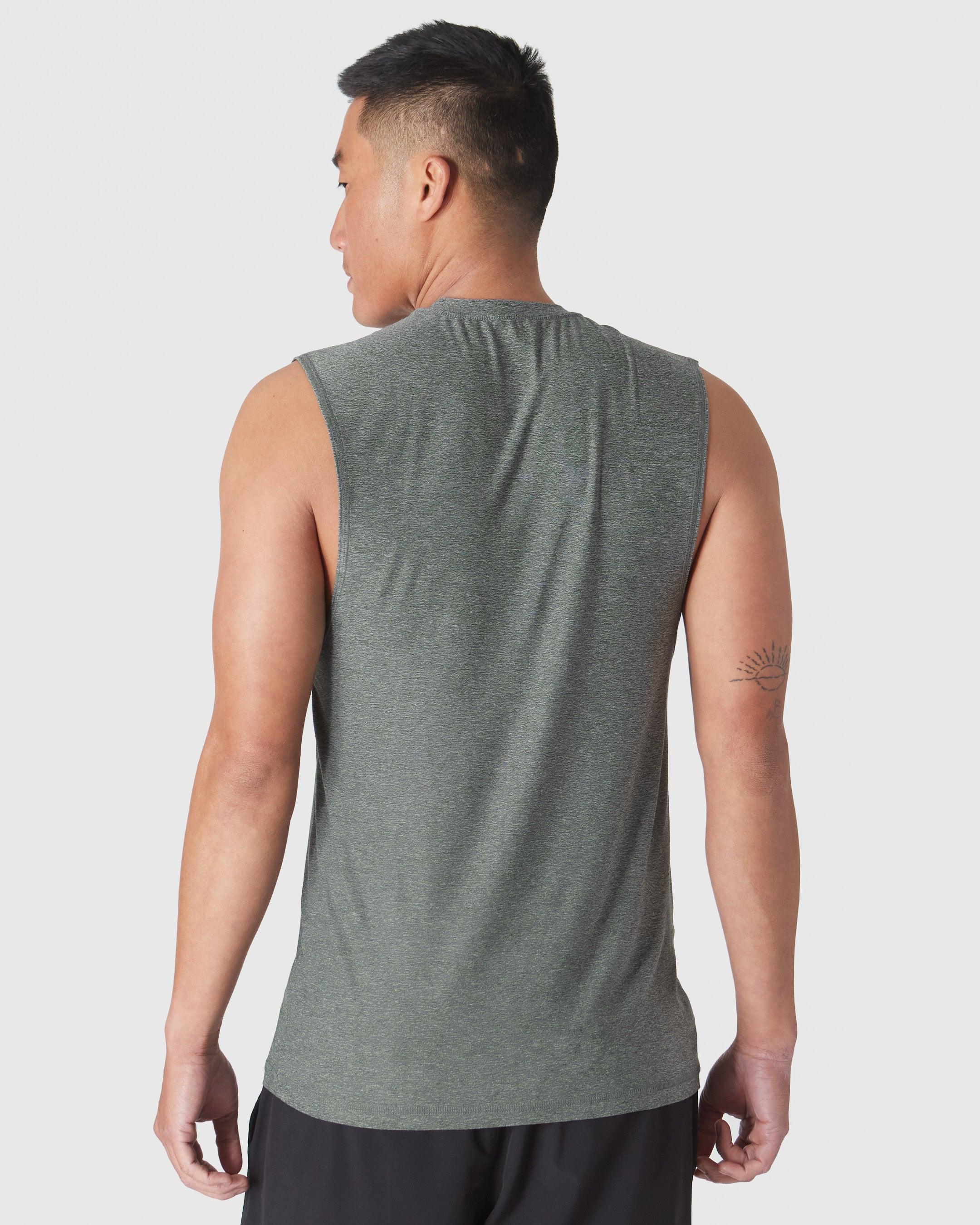 Heather Forest Sleeveless Active Muscle Tee Product Image