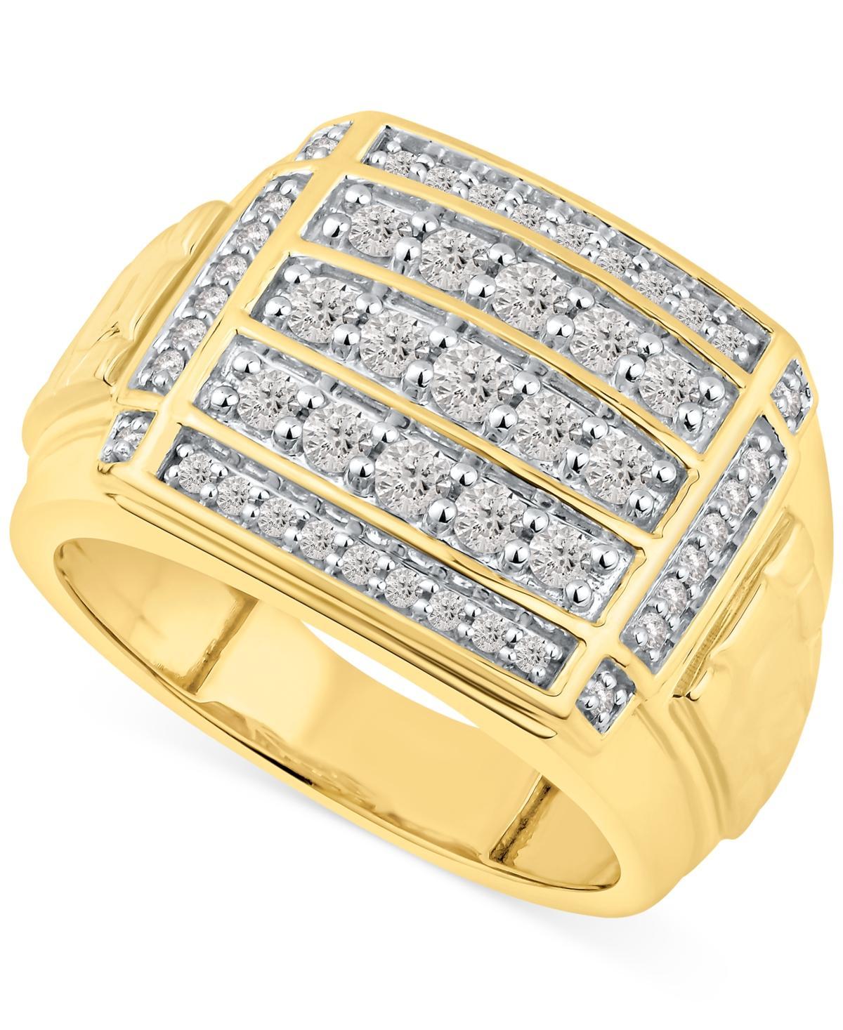 Mens Diamond Cluster Ring (1 ct. t.w.) in 14k Gold Product Image