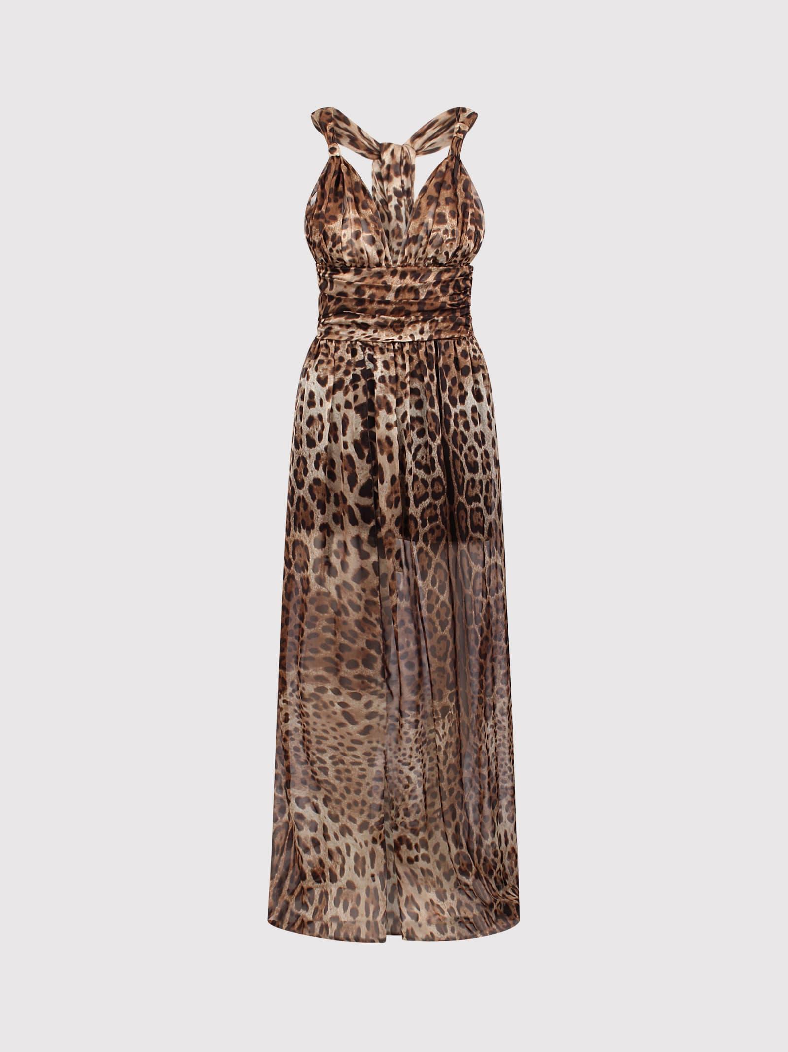 Leopard-print Dress In Brown Product Image