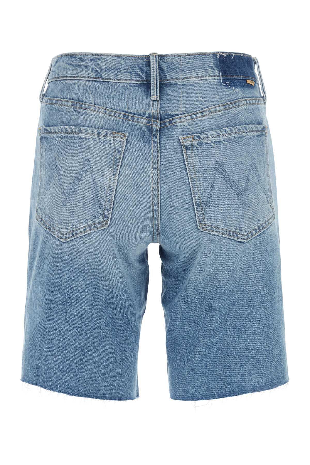 Denim Bermuda Shorts In Azzurro Product Image