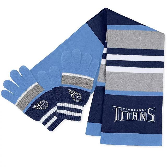 Womens WEAR by Erin Andrews Tennessee Titans Stripe Glove & Scarf Set Product Image