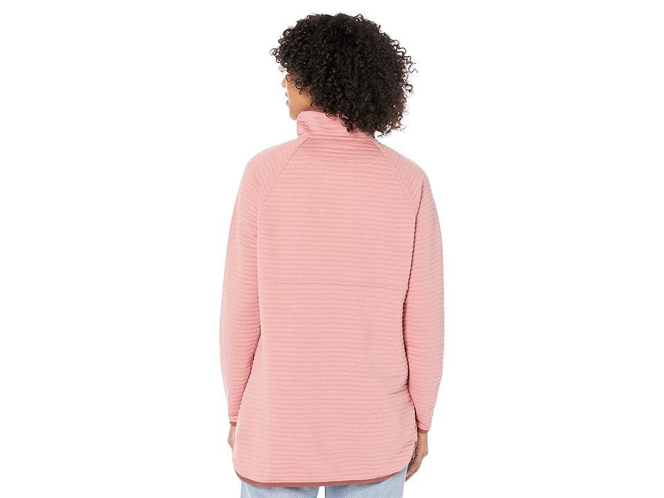 L.L.Bean Airlight Asymmetric 1/4 Zip Tunic (Blush Heather) Women's Clothing Product Image