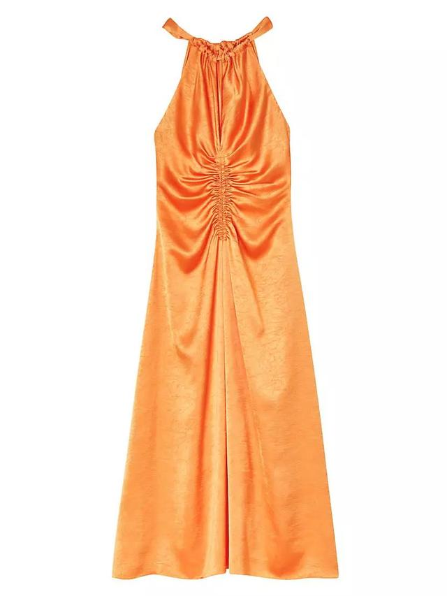 Ruched Satin Effect Maxi Dress Product Image