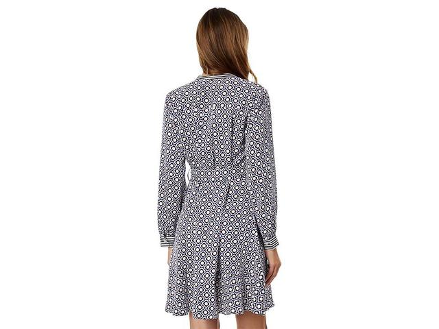 Tommy Hilfiger Womens Geometric-Print Tie-Belt Dress Product Image